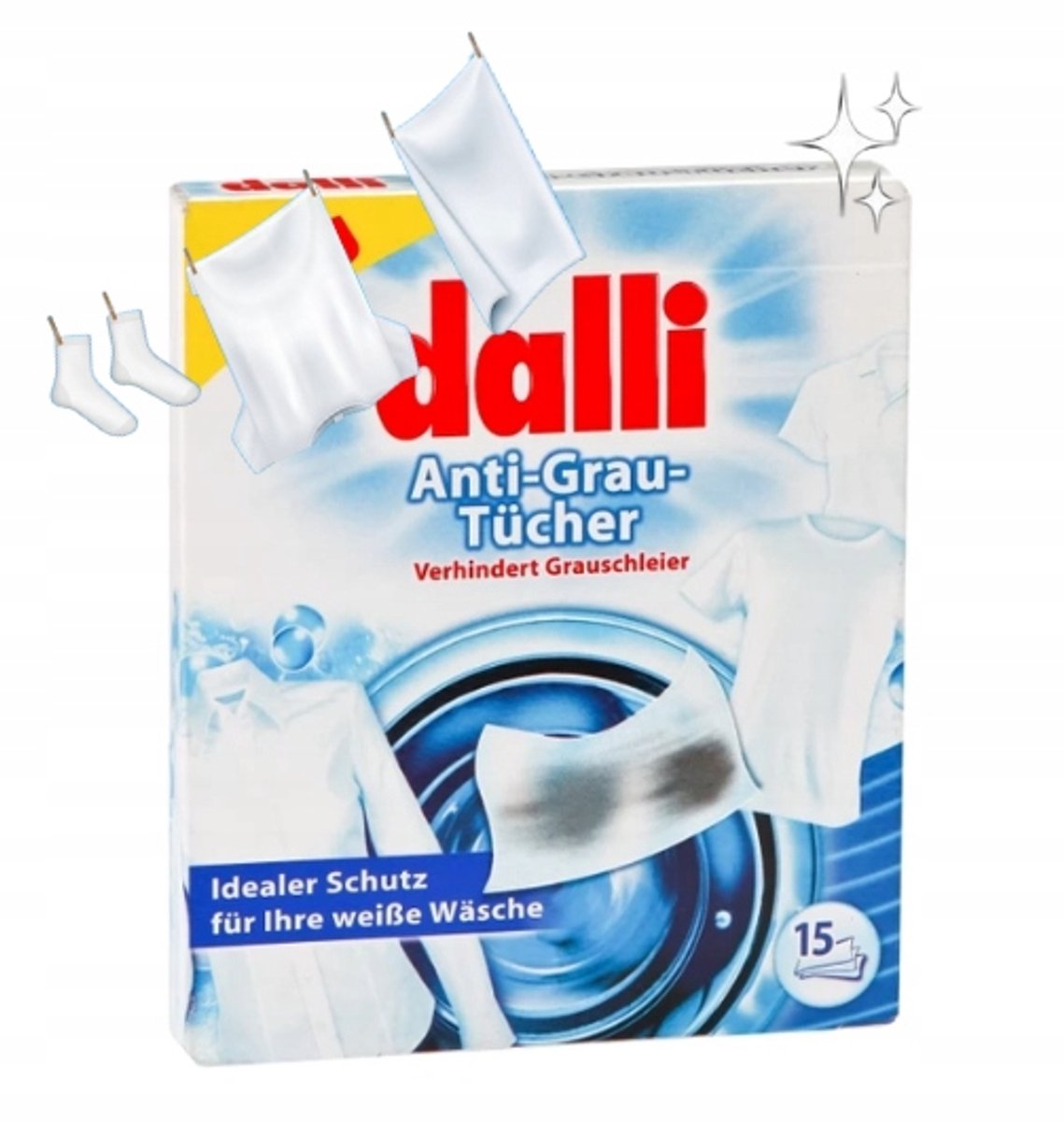 Dalli - Wasverzachterdoekjes - 15 stuks - Bescherming tegen verkleuring - Wasdoekjes