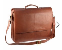 Visconti Alfie - Schoudertas/Messenger Bag (L) - leder - Bruin - kwaliteit