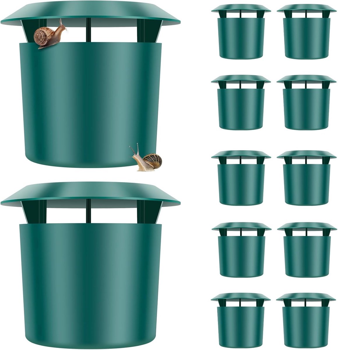12 stuks slakkenvallen - draagbare bierslakkenvallen - herbruikbare plastic slakkenval - veelzijdig inzetbare slakkenvallen voor tuin - vriendelijke slakkenvanger - voor bescherming tegen groei