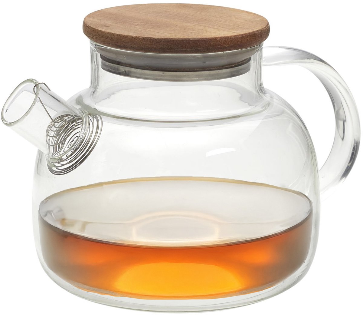 Home deco factory theepot - acacia hout - glas - 900 ml - keuken