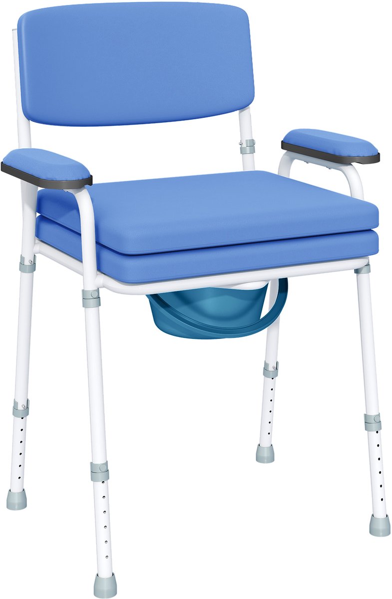 HOMCOM-Stoel Ladekast-Staal-61x54x102cm-Blauw
