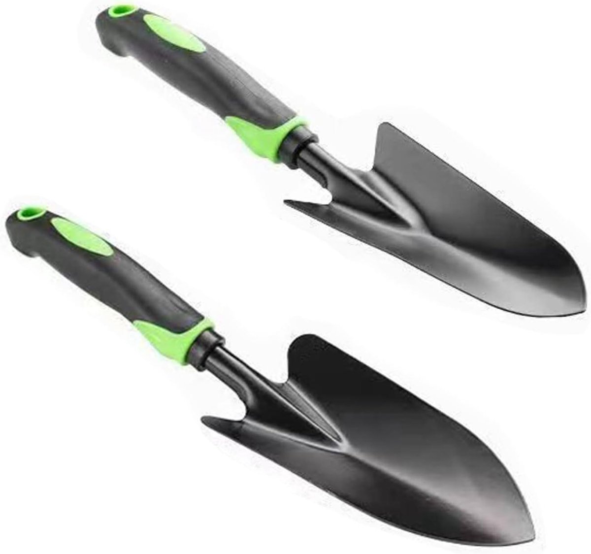 Tuinschep metaal 2 stuks - huishouden graven, gazonschep, kleine plantenschep, handschep, plantenlepel, strandschep, spade - set van kleine tuinschep (zwart)