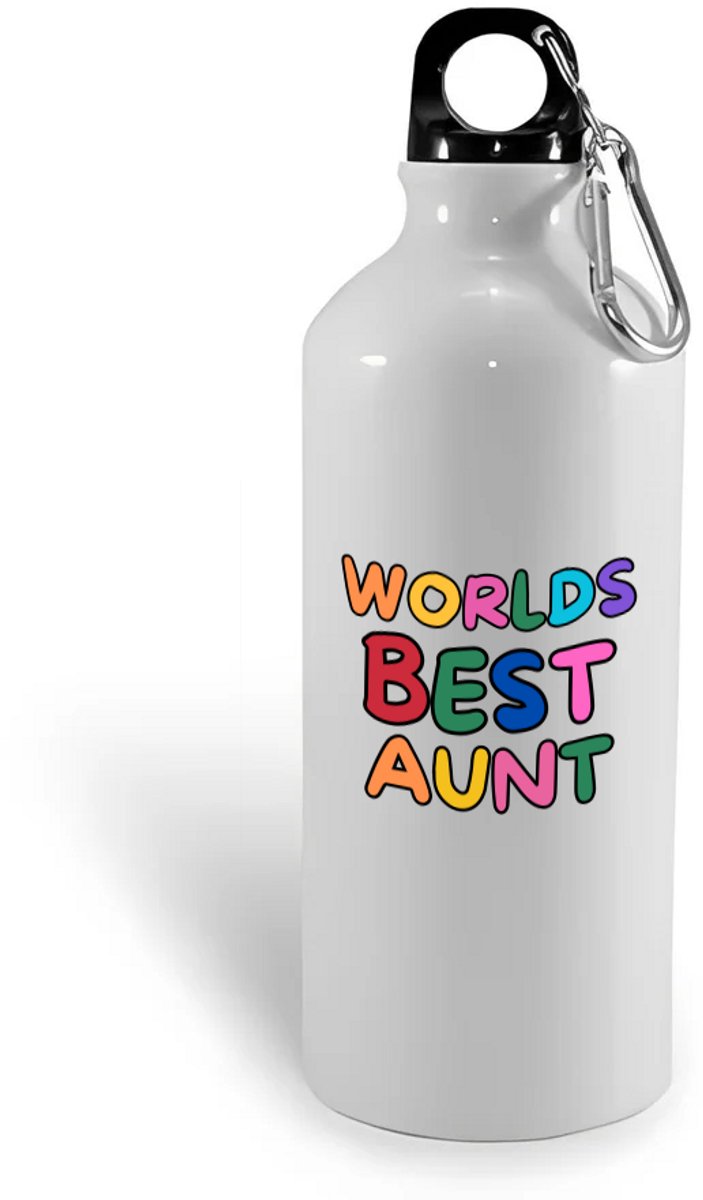Hacebo® - World's best aunt waterfles - Tante - beste tante - verjaardagscadeau - cadeau voor tante - gift - kado - water fles - 400ML