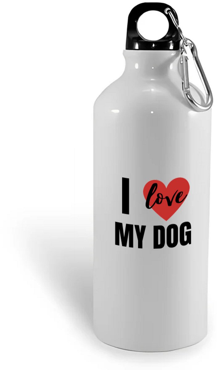 Hacebo® - I love my dog waterfles - Honden - honden liefhebbers - verjaardagscadeau - kado - gift - geschenk - water fles - 400ML