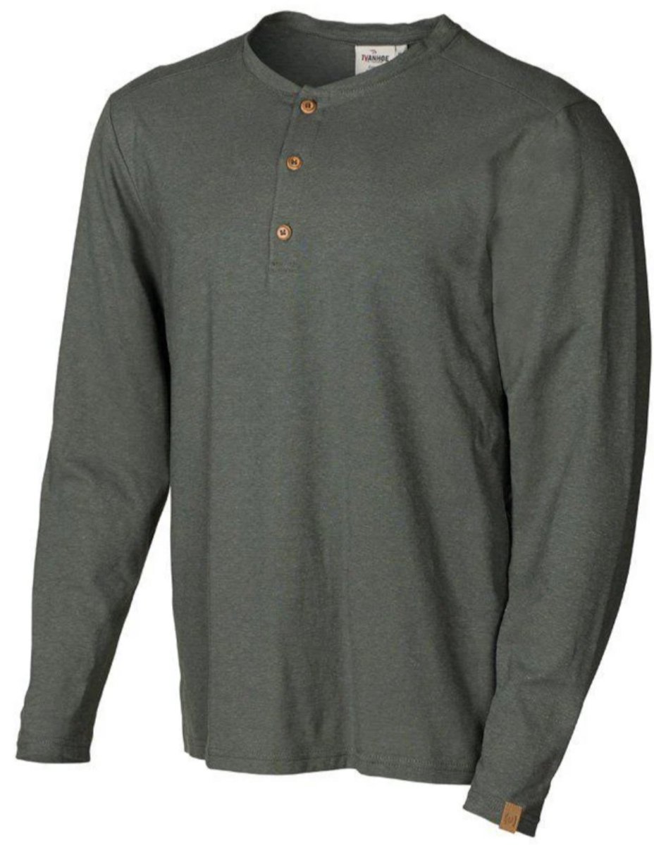Ivanhoe shirt lange mouwen GY Eje hemp Dark voor heren Biologisch katoen Groen