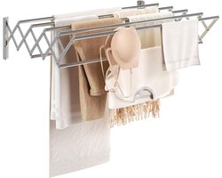 Wall Mounted Foldable Clothes Airer and Towel Holder - Extendable Drying Rack for Bathroom and Indoor Use
