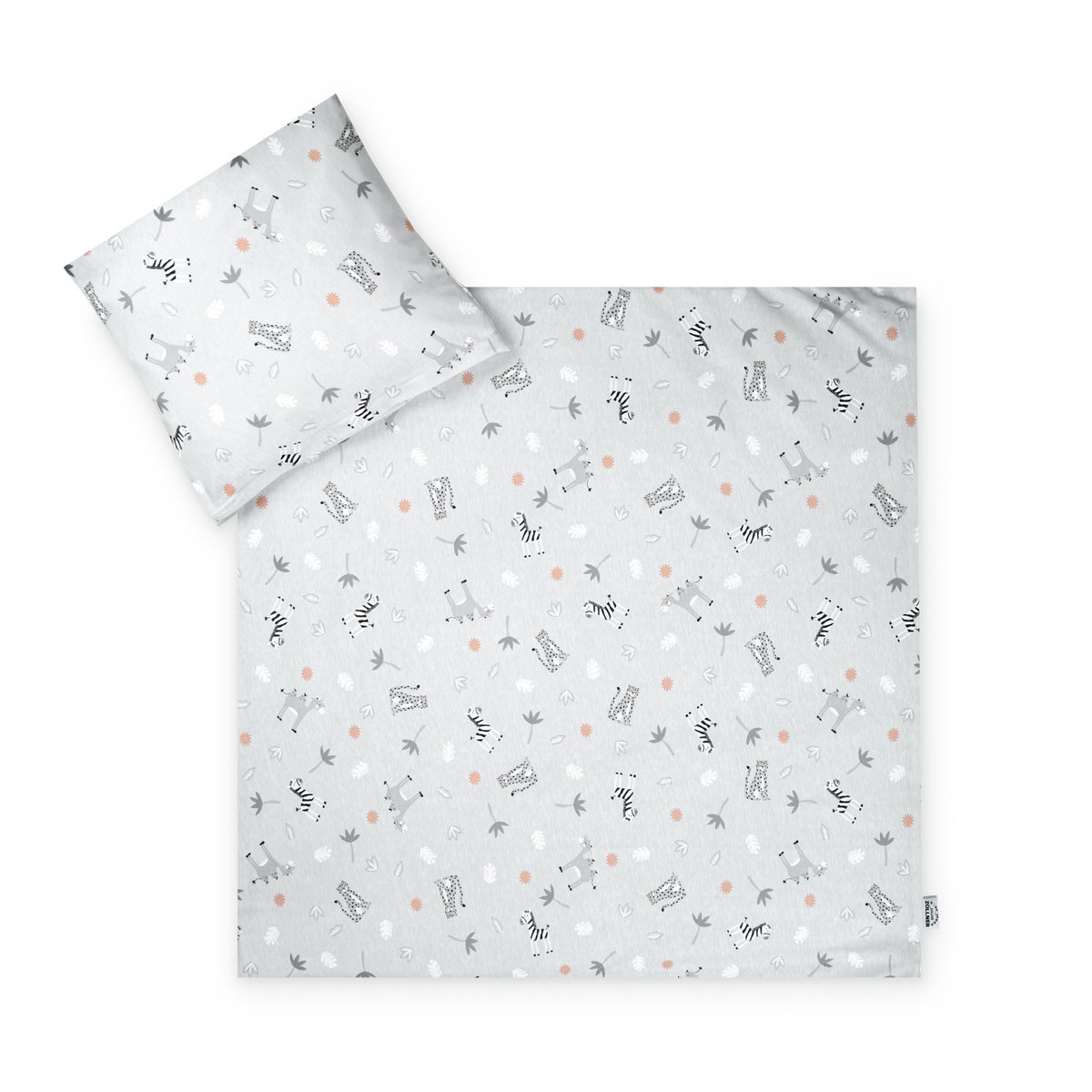 Julius Zöllner babybeddengoed jersey - Savanne grau, maat 80x80 + 35x40 cm