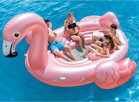 Flamingo Float avec porte-boisson et kit de patch Bouée gonflable