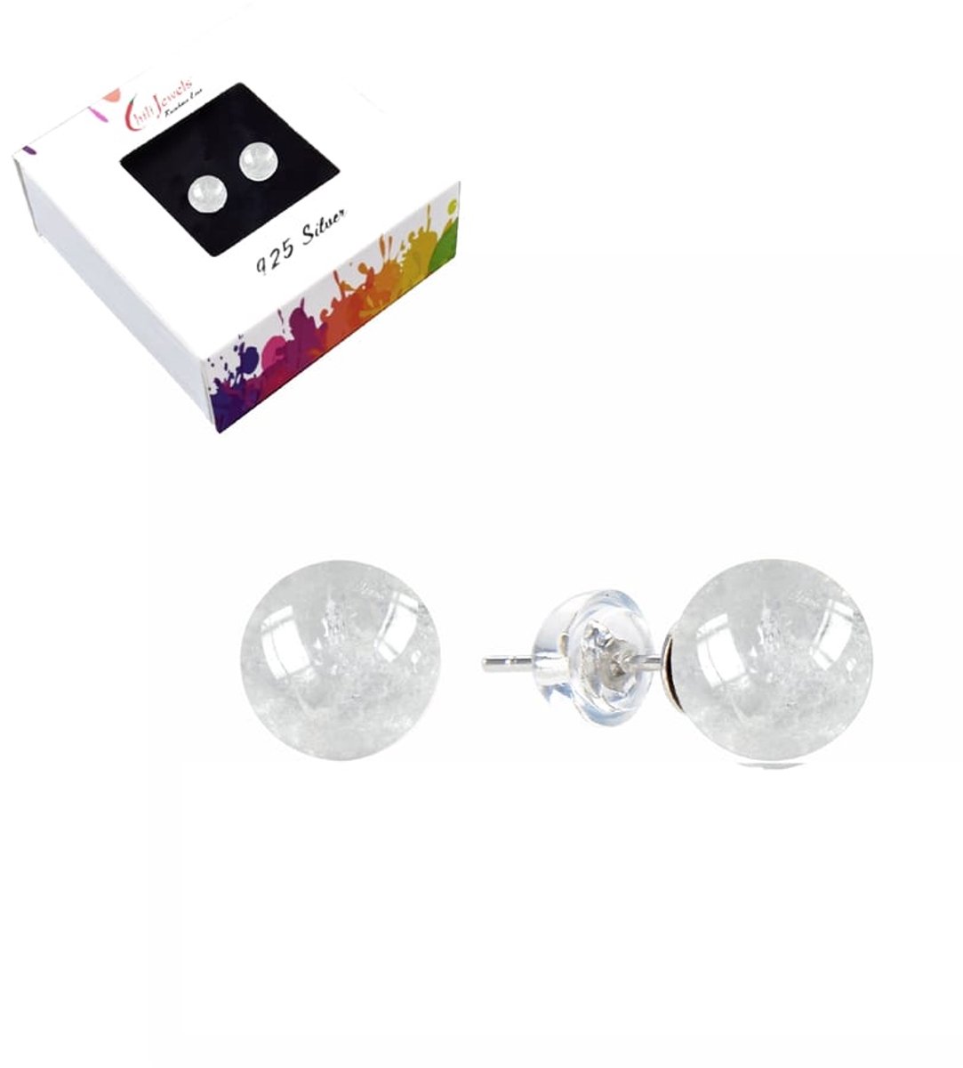 Oorbellen Bergkristal 6 mm