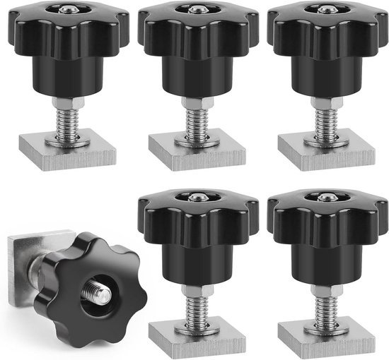 ECSiNG Lot de 6 adaptateurs de rail en T M6 x 35 mm, boulons à tête carrée en acier inoxydable, 20 x 20 mm, accessoires pour barres de ECSiNG Lot de 6 adaptateurs de rail en T M6 x 35 mm, boulons à tête carrée en acier inoxydable, 20 x 20 mm, accessoires pour barres de