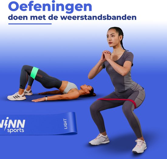 NINN Sports Weerstandsbanden Set van 5 - Fitness Elastieken - Incl E-Book - Booty Bands - Resistance Bands - Sport Banden voor Thuis & Sportschool