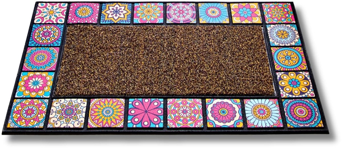 Ibenzoa Deurmat - 45x75cm - Antislip & Onderhoudsvriendelijk Meerkleurig