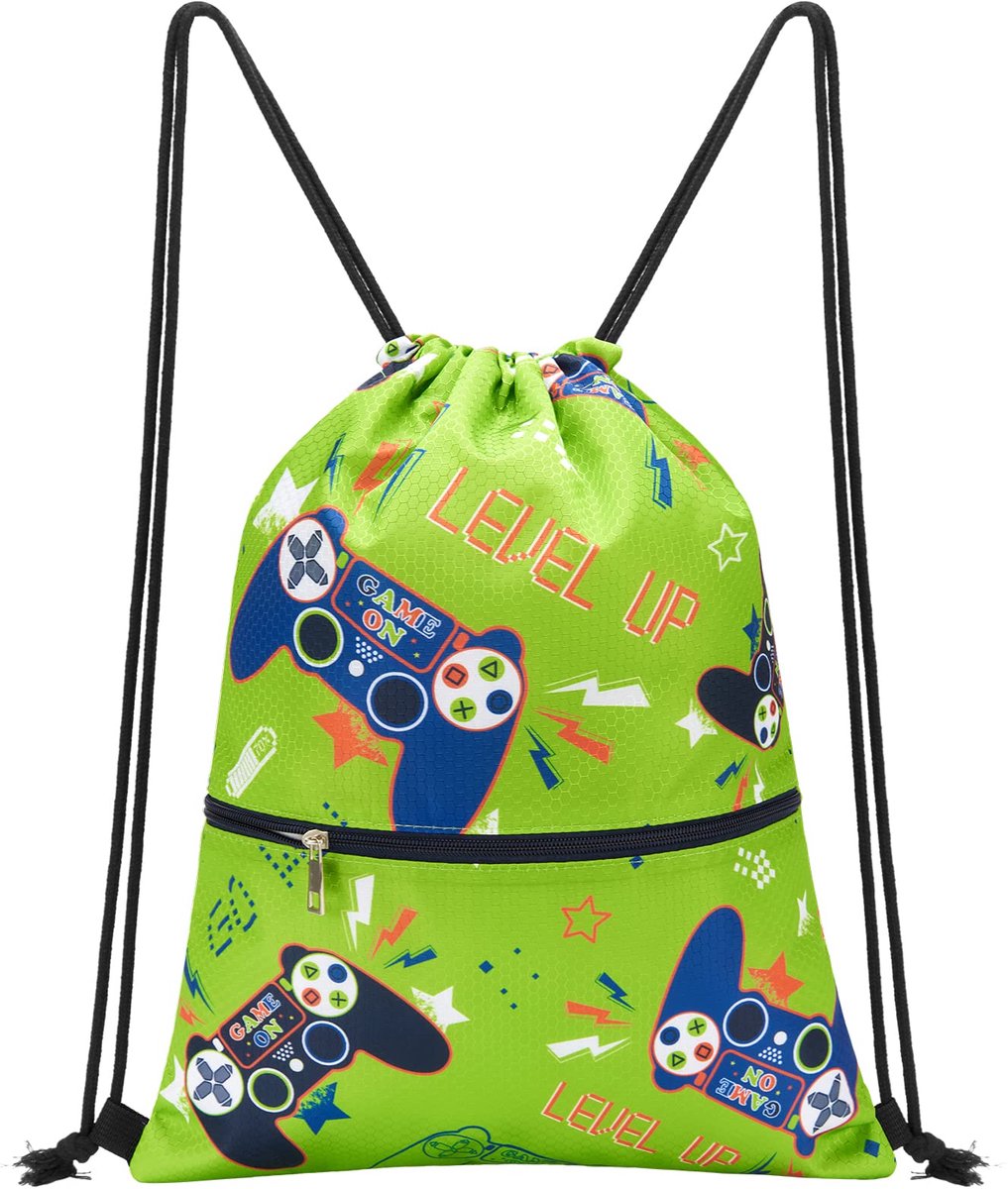 Ibenzoa® Ruim Opbergmodel voor Kinderen: Waterdichte Rugzak met Trekkoord en Gamepad Design