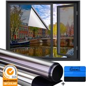 Homewell Isolerende HR+ Raamfolie 90x200cm - Statisch Zonwerende folie met Spiegeleffect - Zilver