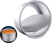 Moule à gâteau rond en aluminium, 20 cm, pour mariage, anniversaire, fête, Noël, pâtisserie, DIY (argenté)