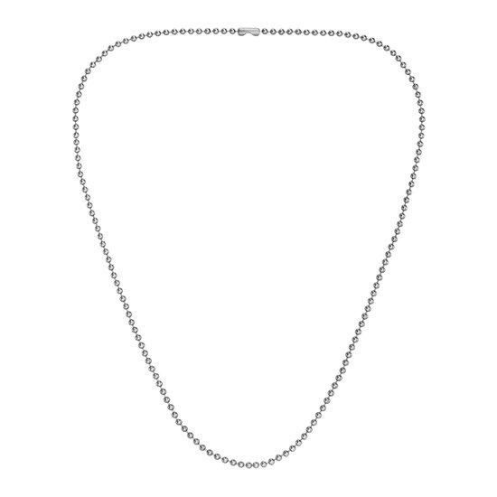 Collier Traveller - Homme/Femme - Acier inoxydable - Couleur argent - Fabriqué en Allemagne - Chaîne à billes avec fermoir mousqueton - Résistant - 50 cm x 2,5 mm - 187106