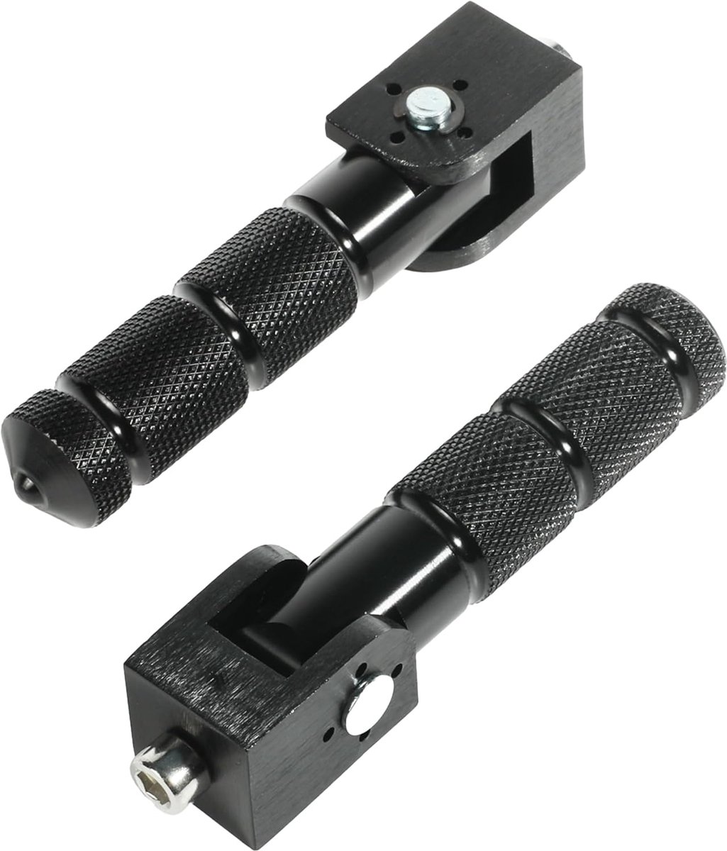 Voetsteuntjes - 1 paar - Voetsteun - Passagierspedaal - Voetensteun Fiets - Universele 8 mm - 90 graden opvouwbare motorvoetsteunen - Aluminium - Voetsteuntjes Fiets Achterop - Fiets Accessoires - Zwart - Voor Elektrische motorfiets en fietsen