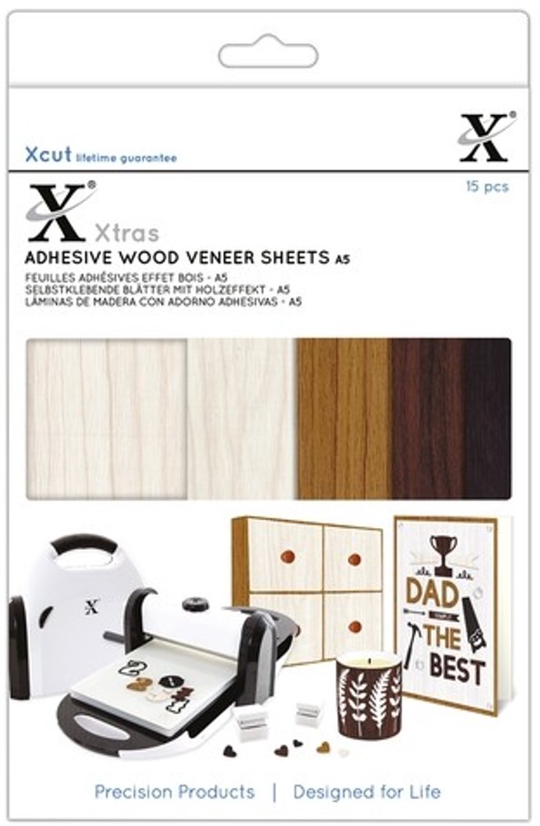 Xcut Xtra A5 Adhesive Wood Effect Sheets (15pcs) (XCU 174411)