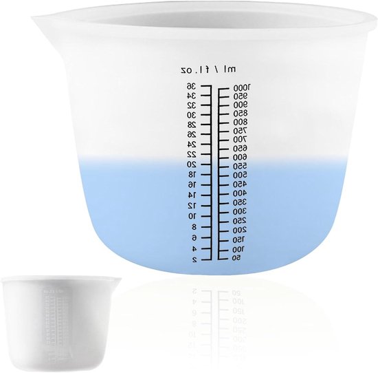 Creahaus Siliconen maatbekers Tool Kit voor Hars, Non-Stick Zwart Nummer 250 & 100ml Epoxyhars Mengbekers, Herbruikbare Hars Accessoires met Siliconen Mat, Roer Sticks, Pipetten, Kleur Cups