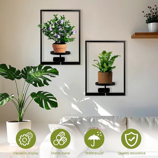 Lifewit Wandplank Potplantenrek, 2 Niveaus Verstelbaar Hangend Acryl Drijvend Plank Transparant voor Succulenten/Miniatuurplanten/Bloemen/Specerijen, voor Keuken, Slaapkamer