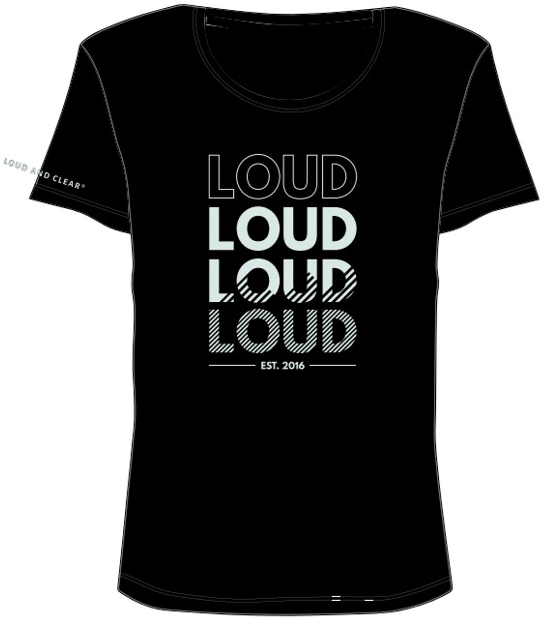 LOUD AND CLEAR® - T-Shirt - Shirt - Zwart - Print - LOUD - Opdruk - Heren - Dames - Maat M
