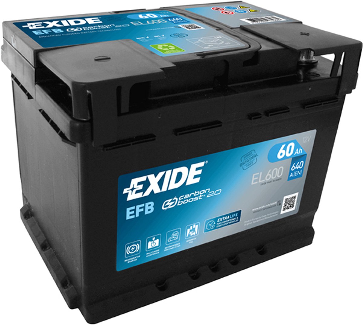 Exide EFB 12V 60Ah - Loodzuur - EFB - EL600