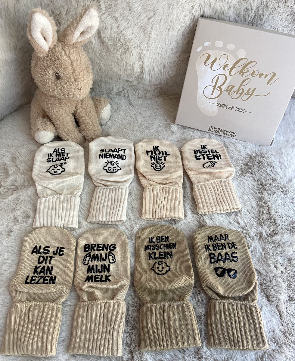SilverandCoco® Baby Sokjes met Tekst | Geboorte Geschenkset Sokken Antislip Katoen | Kraam pakket Cadeau Gift Set | Shower Cadeautjes Geschenk | Zwangerschap Kleding | Gender Reveal Zwanger - Unisex Neutraal Jongen Meisje Boy Girl Roze Blauw – foto 6