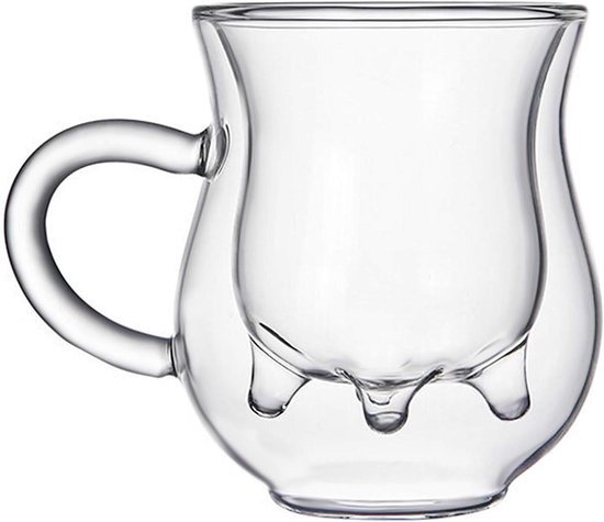Dubbelwandige geïsoleerde glazen koffiekopjes, the