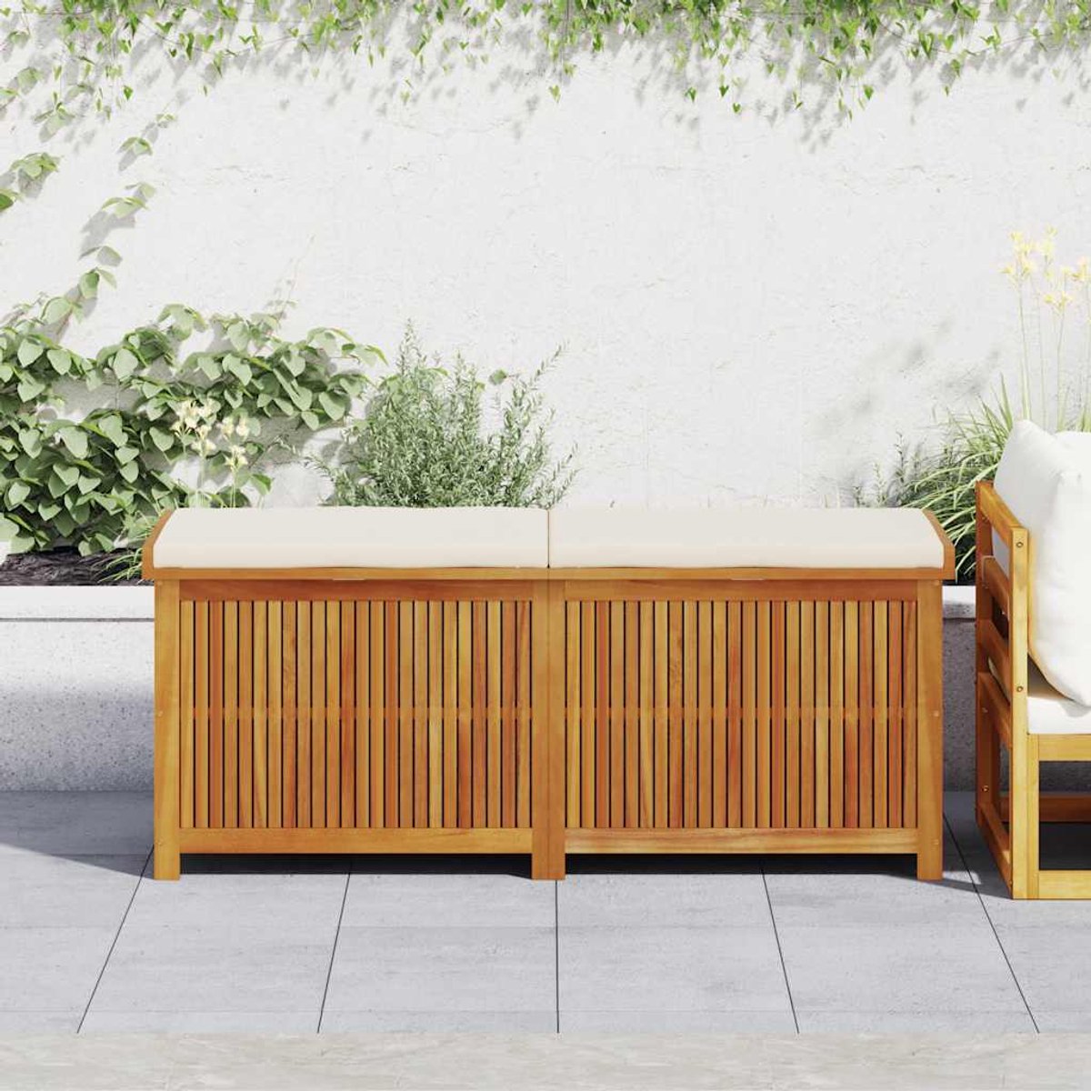 vidaXL - Kussenbox - voor - buiten - 150x50x60,5 - cm - massief - acaciahout