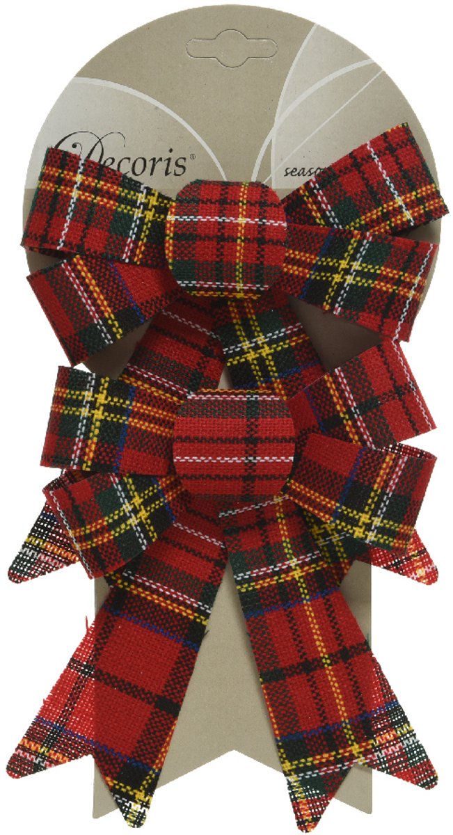 Strik ruit rood 2 stuks 14x17cm