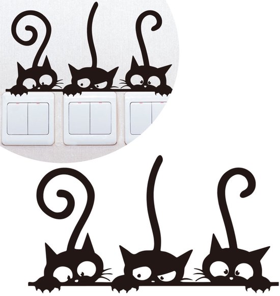 Muurstickers - muurstickers kinderkamer - Muur decoratie - woonkamer decoratie muur - kat Stickers - wanddecoratie - Decoratie Badkamer Toilet Deksel Cover Stickers - muurstickers woonkamer - muurstickers slaapkamer - Muurdecoratie - 30*20cm