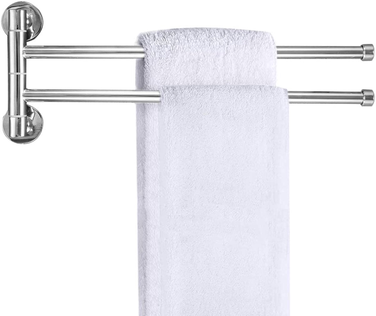 Ibenzoa® Stijlvolle roestvrijstalen handdoekhouder met dubbele armen voor badkamer en keuken