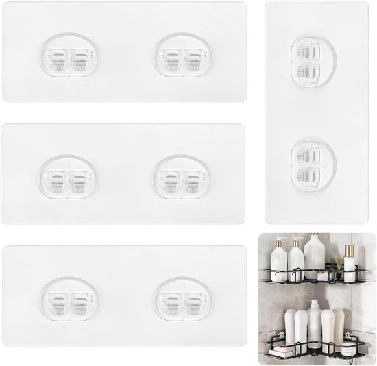 10 x transparante zelfklevende haken, naadloos, waterdicht en herbruikbaar, haken van kunststof, transparant, mat, haken, geen krassen, voor slaapkamer, badkamer, deur