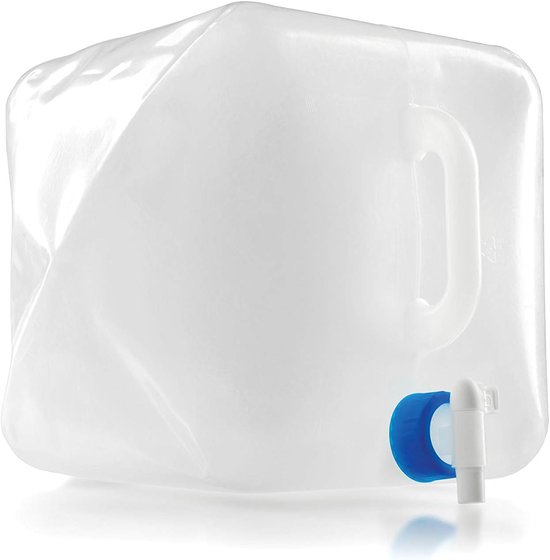 Camping en plein air - réservoir d'eau pliable - avec robinet - portable - voiture autonome - plastique - réservoir d'eau pliable - 10L