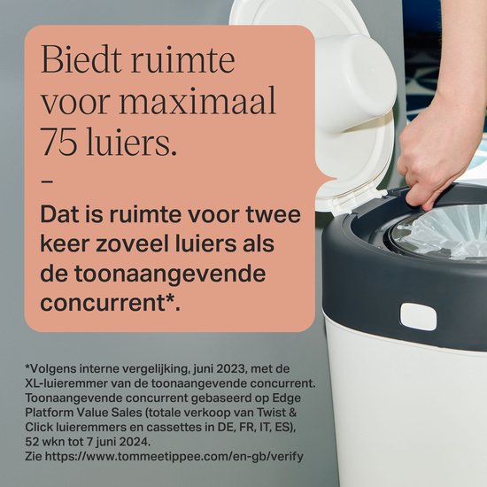 Luieremmer Tommee Tippee XL Twist & Click Wit/Grijs Luieremmer Tommee Tippee XL Twist & Click Wit/Grijs