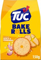 TUC Bake Rolls Crackers Garlic & Formaggio 150g - Voor de Borrel - Zoutjes - Crackers - Snack - Lekker bij de Film - Toast - Toastjes - Zout