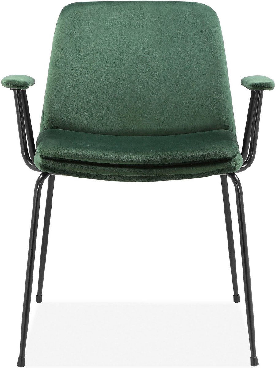 Heine-Fauteuil in Groen Velours / Zwart, 2 Pak