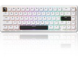ATTACK SHARK X65 HE - Gaming Keyboard (Toetsenbord) - 60% - 8000Hz - 0.125ms - 0.01mm Rapid Trigger - Magnetisch - RGB - PBT - 66 Toetsen - Side-Printed - Wit
