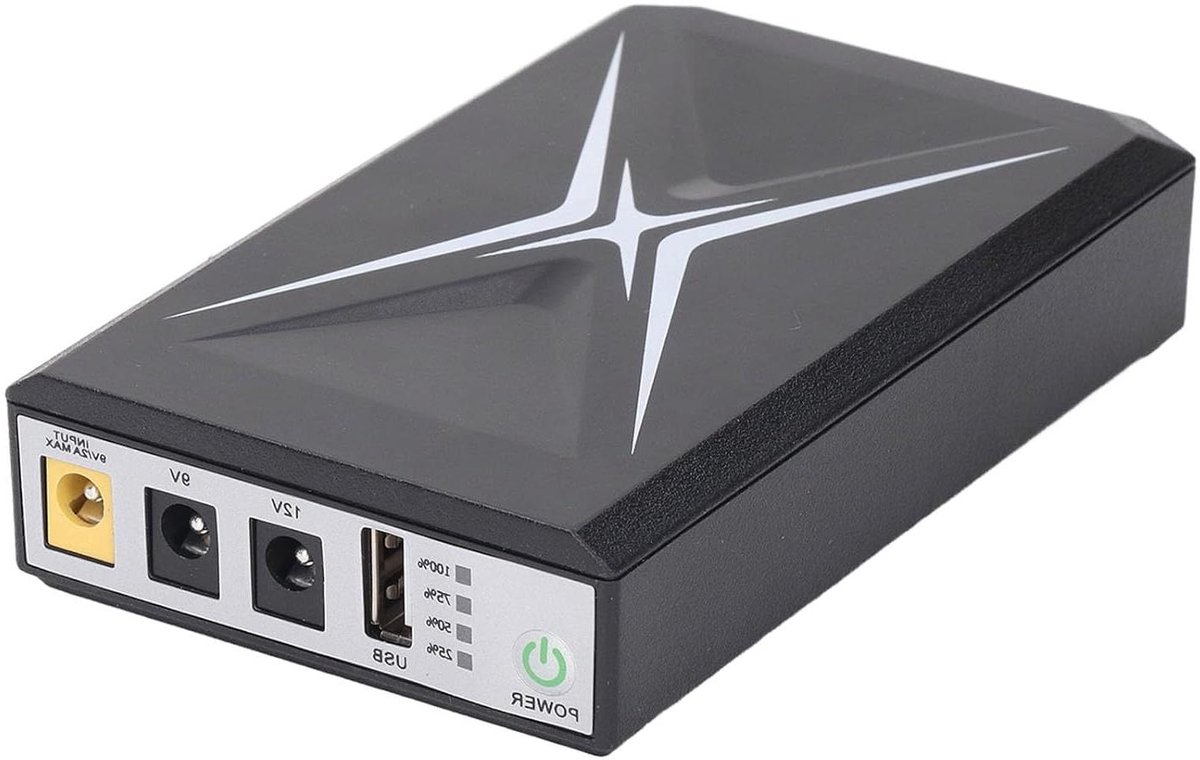 Mini-UPS Batterijback-up 10400 mAh - Ononderbroken Voeding voor Beveiligingscamera's en WiFi Routers