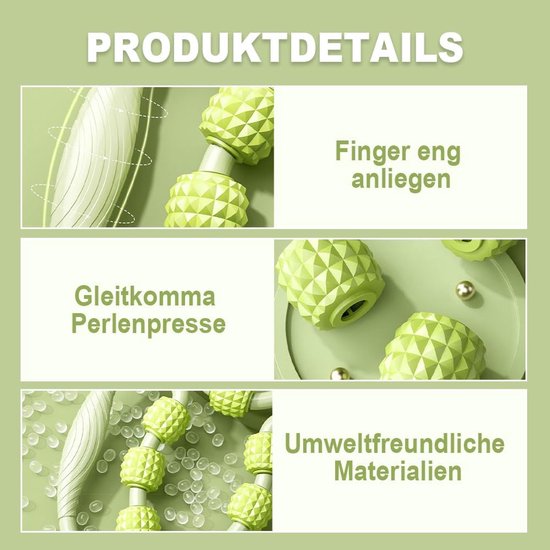Massage Roller - Massagebal - Triggerpoint - Foamroller - Nek, armen en benen - Cellulitisroller - Massageroller met handvat - Spierpijnverlichting (blauw en wit) van Merkloos — afbeelding 3