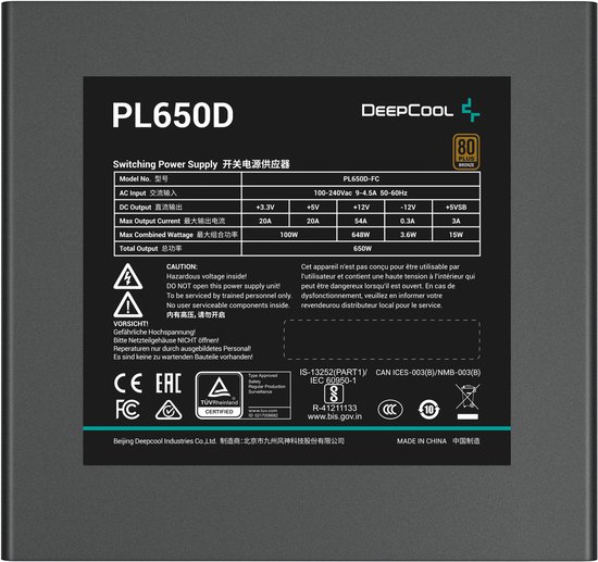 DeepCool PL Bronzen 650W 80 Plus Bronze (6/8)