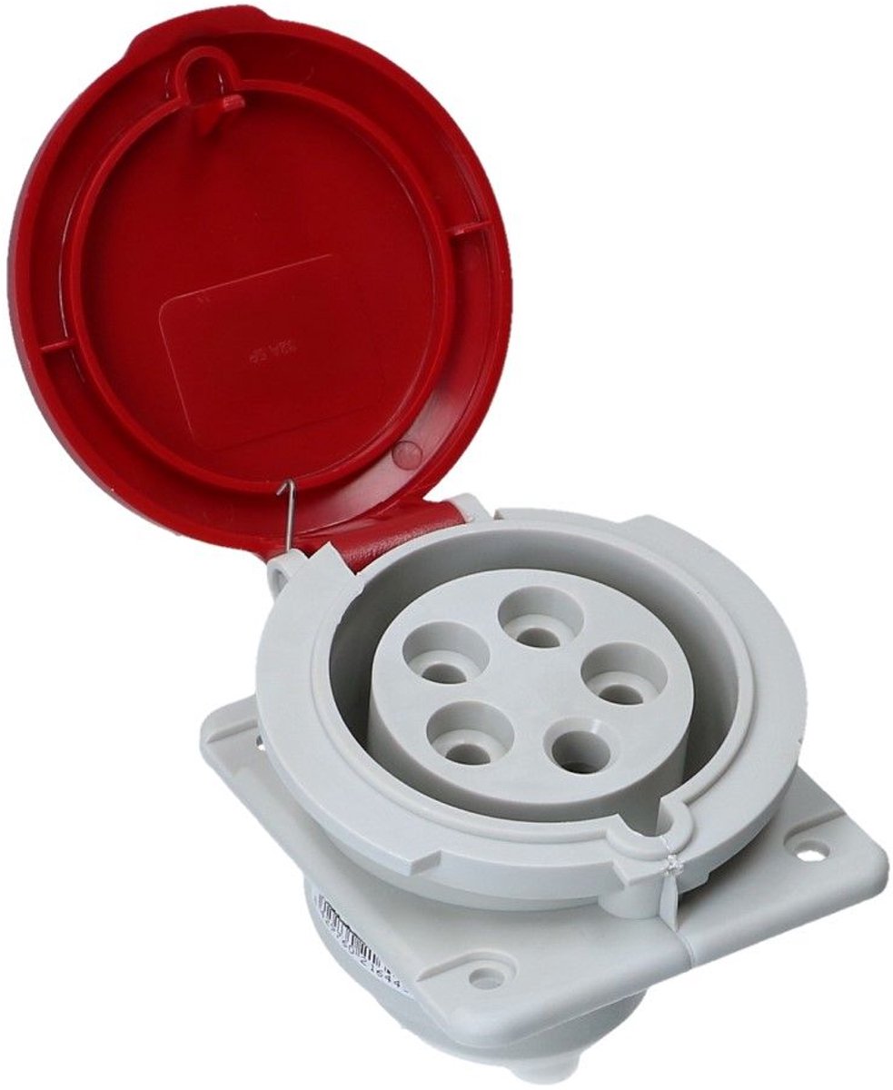 CEE female 5 polig 6H 32A IP54 inbouw wcd 380-415VAC