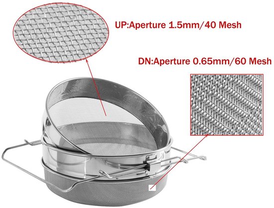 ZffXH Honey Stainless Steel Double Bee Sieve Debris Strainer Filter van ZffXH — afbeelding 4