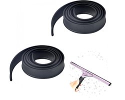VINEST Vervangende rubberen lip, op maat te snijden, dubbelzijdige trekker, rubber, 105 cm, rubberen vervangende lip voor douchewissers, douche, raamwisser, voor ramen, glas, douchedeuren, 2 stuks