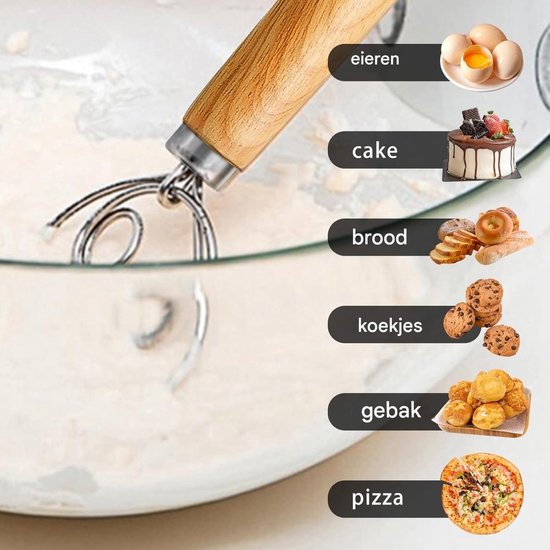 Dussdote Mixer - Deegmixer - RVS Mixer - Handmixer - Geschikt voor bakken, taarten, desserts, koekjes - 33*8cm van Merkloos — afbeelding 3