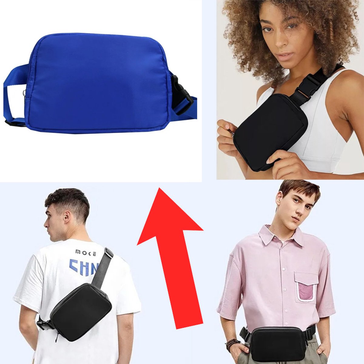 Actie4you® - Heuptas - Fanny Pack – Unisex - Buideltas - Schoudertas - Heuptasje Dames en Heren - Voor Al Uw Stijlvolle Outfits - Safier Blauween
