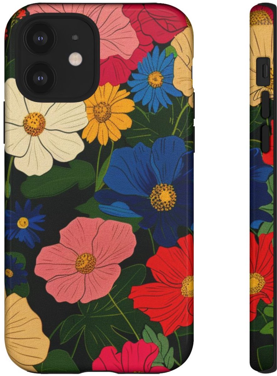 Kleurrijk Bloemenpatroon – Telefoonhoesje Geschikt voor iPhone 12
