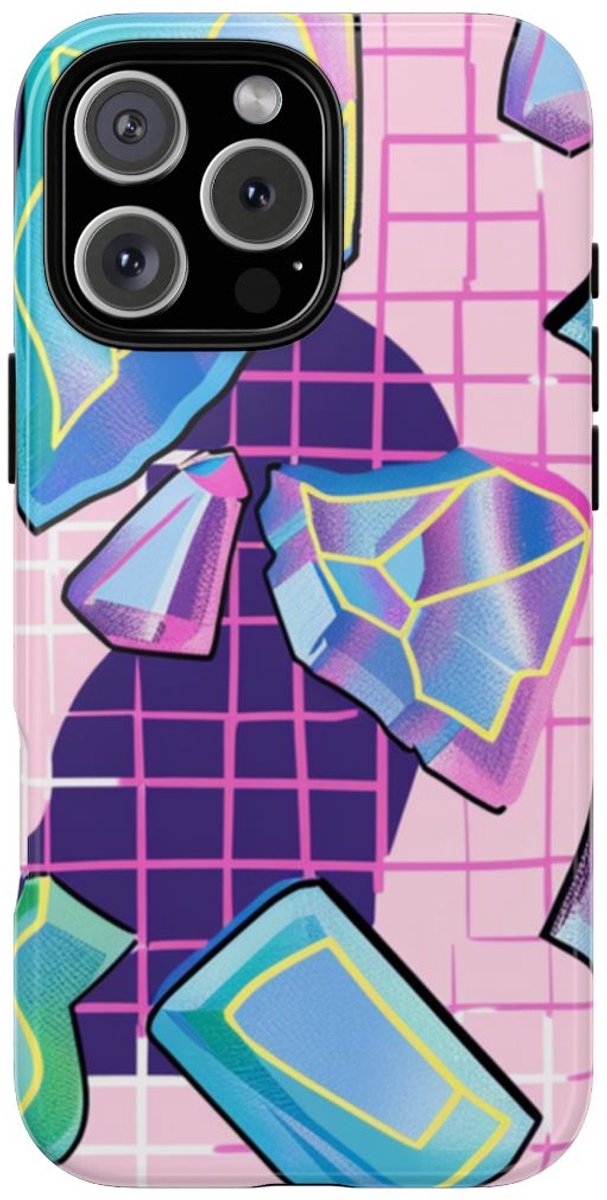 Kleurrijk Kristalpatroon – Telefoonhoesje Geschikt voor iPhone 16 Pro Max