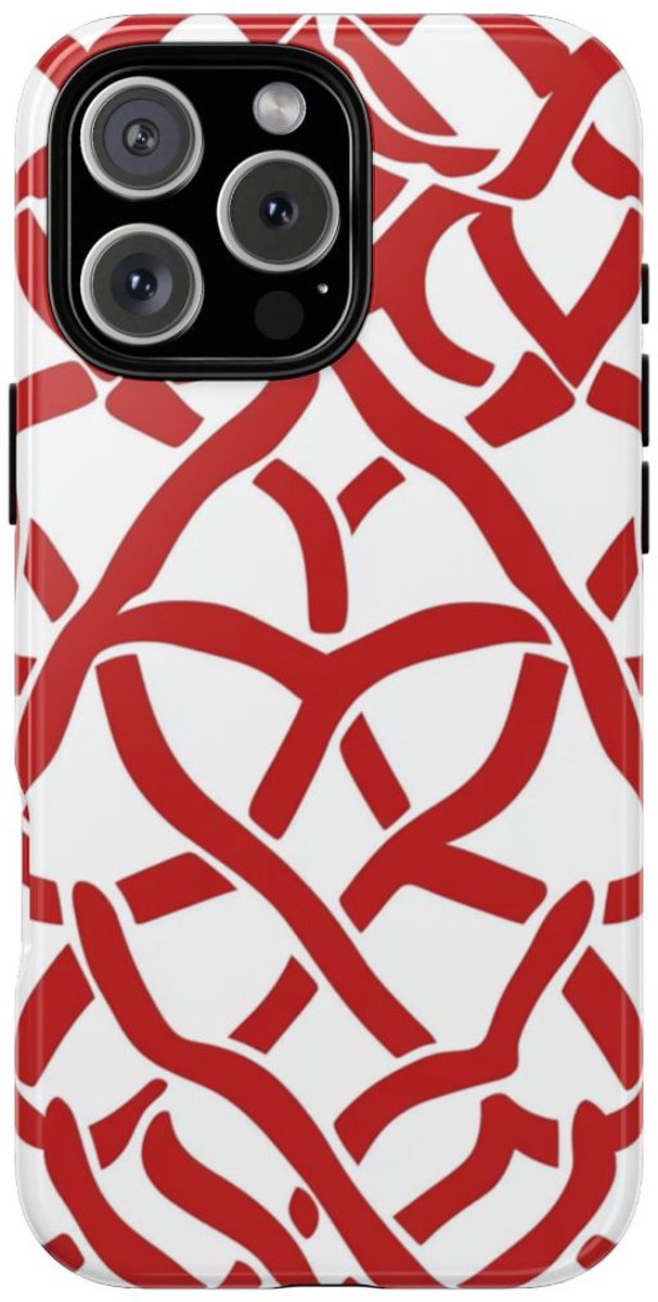 Rood Keltisch Knoopmotief – Telefoonhoesje Geschikt voor iPhone 16 Pro Max