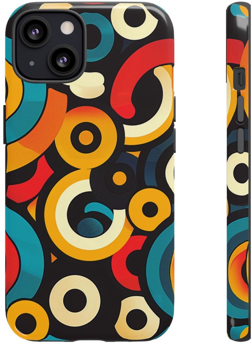 Kleurrijk Abstract Cirkelpatroon – Telefoonhoesje Geschikt voor iPhone 13